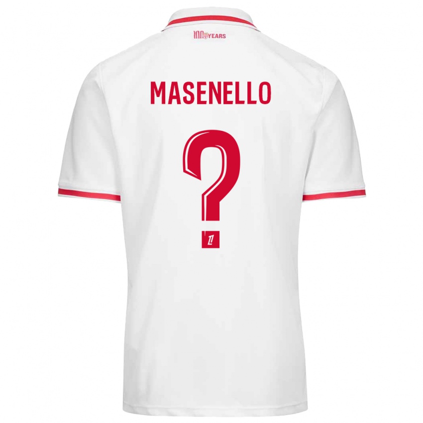 Niño Camiseta Tristan Masenello #0 Blanco Rojo 1ª Equipación 2024/25 La Camisa