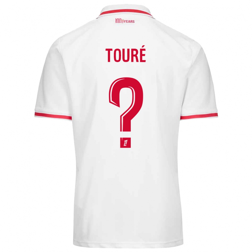 Niño Camiseta Ilane Touré #0 Blanco Rojo 1ª Equipación 2024/25 La Camisa