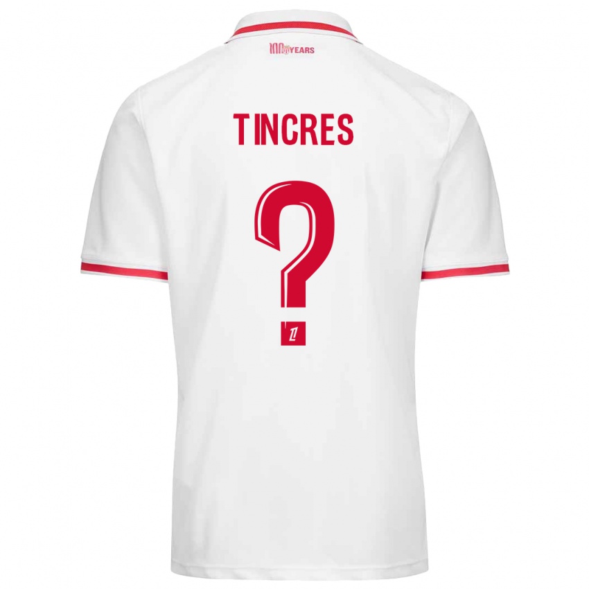 Niño Camiseta Joan Tincres #0 Blanco Rojo 1ª Equipación 2024/25 La Camisa