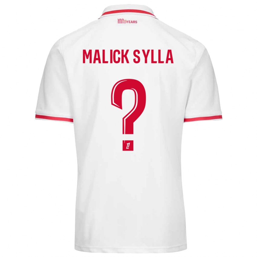 Niño Camiseta Malick Sylla #0 Blanco Rojo 1ª Equipación 2024/25 La Camisa