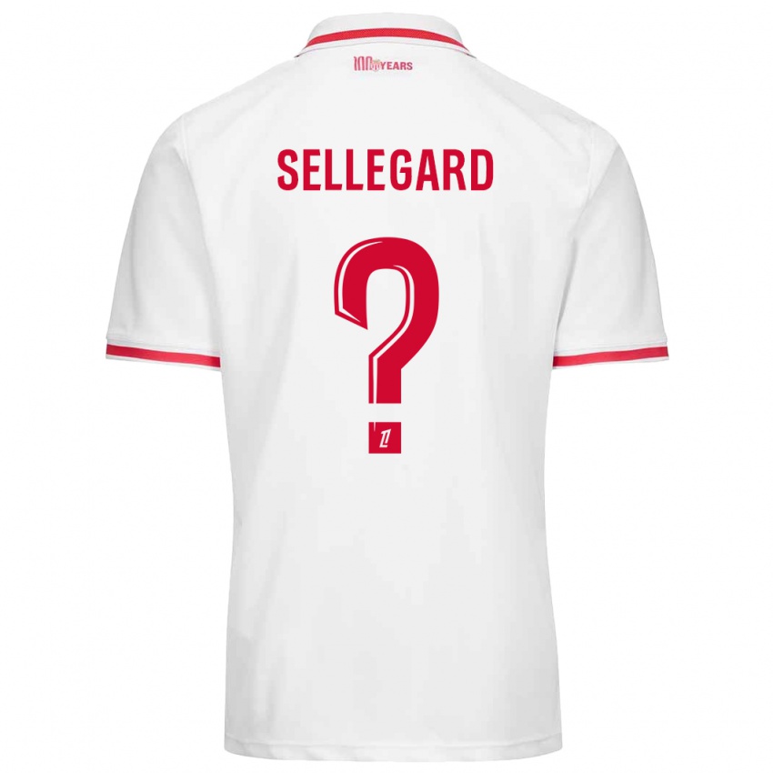 Niño Camiseta Alexander Sellegard #0 Blanco Rojo 1ª Equipación 2024/25 La Camisa