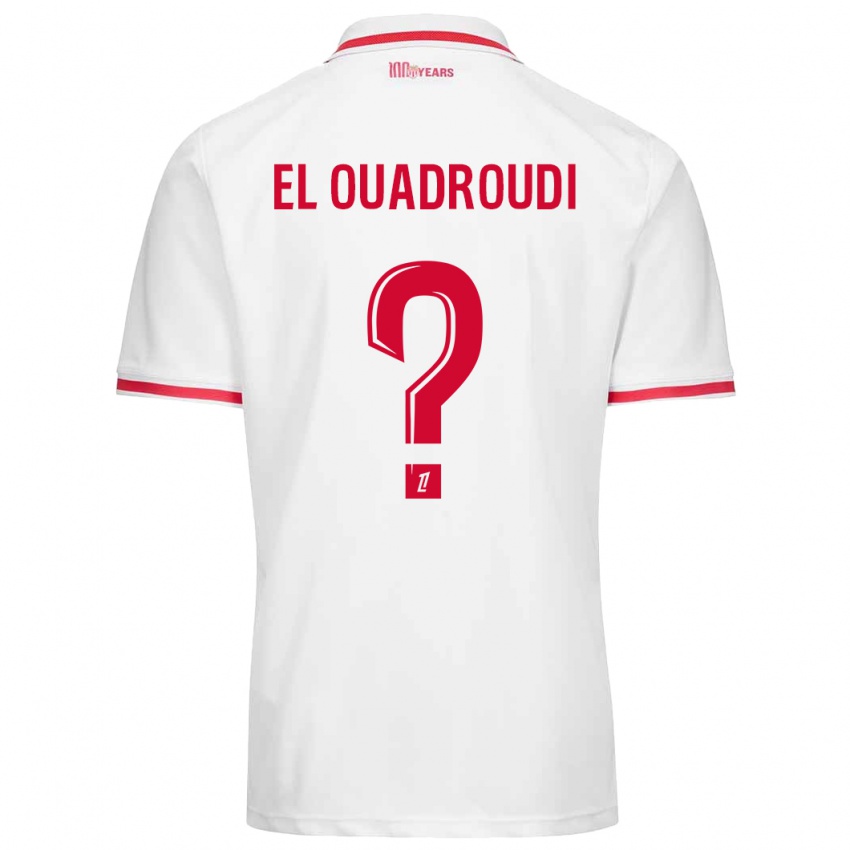 Niño Camiseta Imrane El Ouadroudi #0 Blanco Rojo 1ª Equipación 2024/25 La Camisa