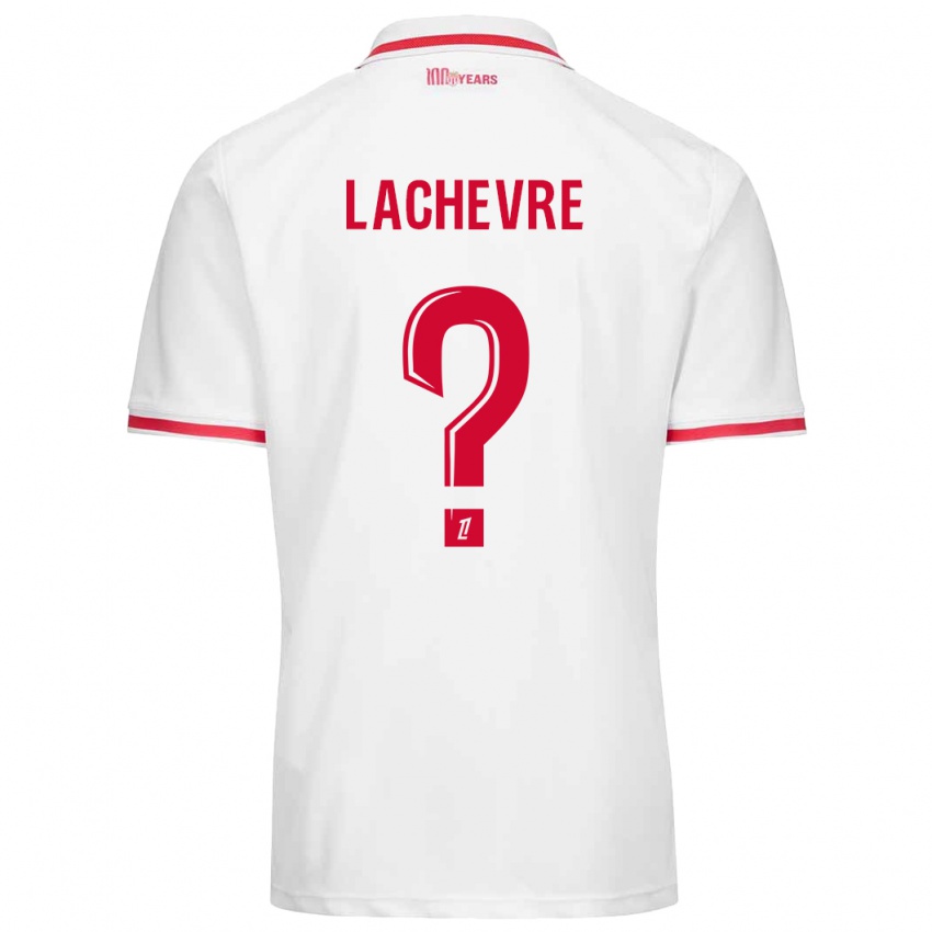 Niño Camiseta Téo Lachevre #0 Blanco Rojo 1ª Equipación 2024/25 La Camisa