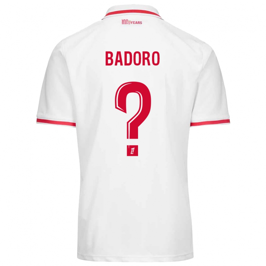 Niño Camiseta Chaihane Badoro #0 Blanco Rojo 1ª Equipación 2024/25 La Camisa