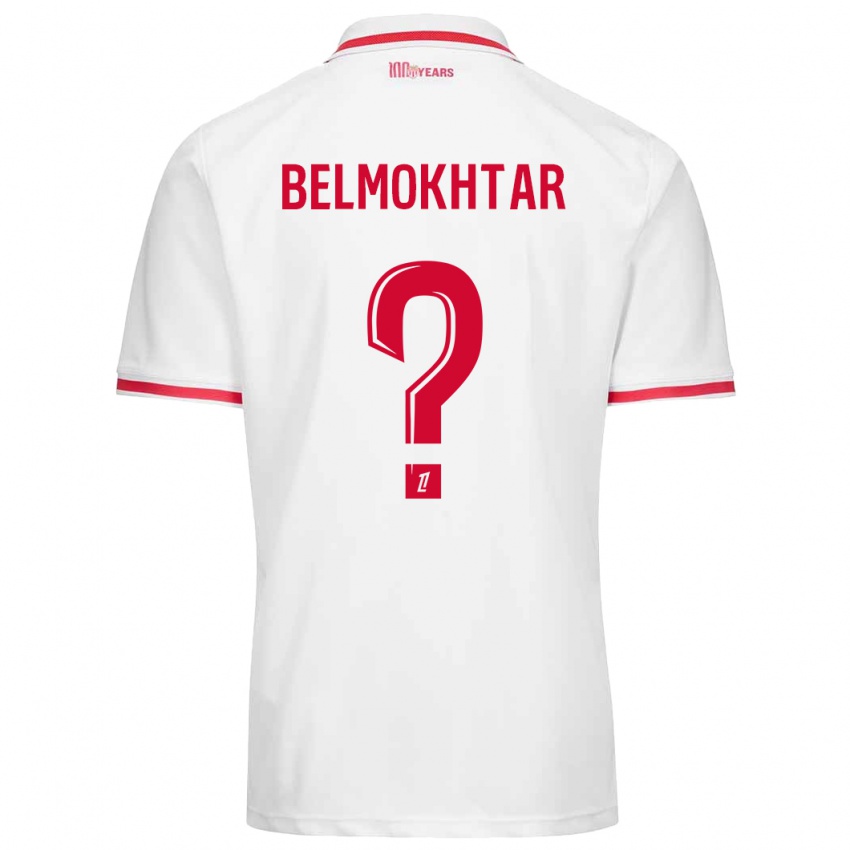 Niño Camiseta Ilies Belmokhtar #0 Blanco Rojo 1ª Equipación 2024/25 La Camisa