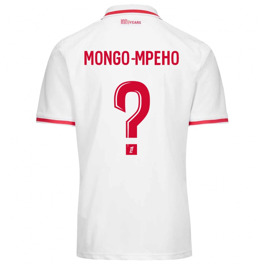 Niño Camiseta Djordan Mongo-Mpeho #0 Blanco Rojo 1ª Equipación 2024/25 La Camisa