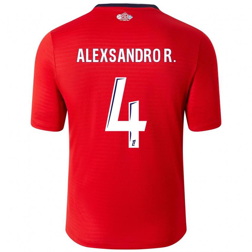 Niño Camiseta Alexsandro #4 Rojo Blanco 1ª Equipación 2024/25 La Camisa