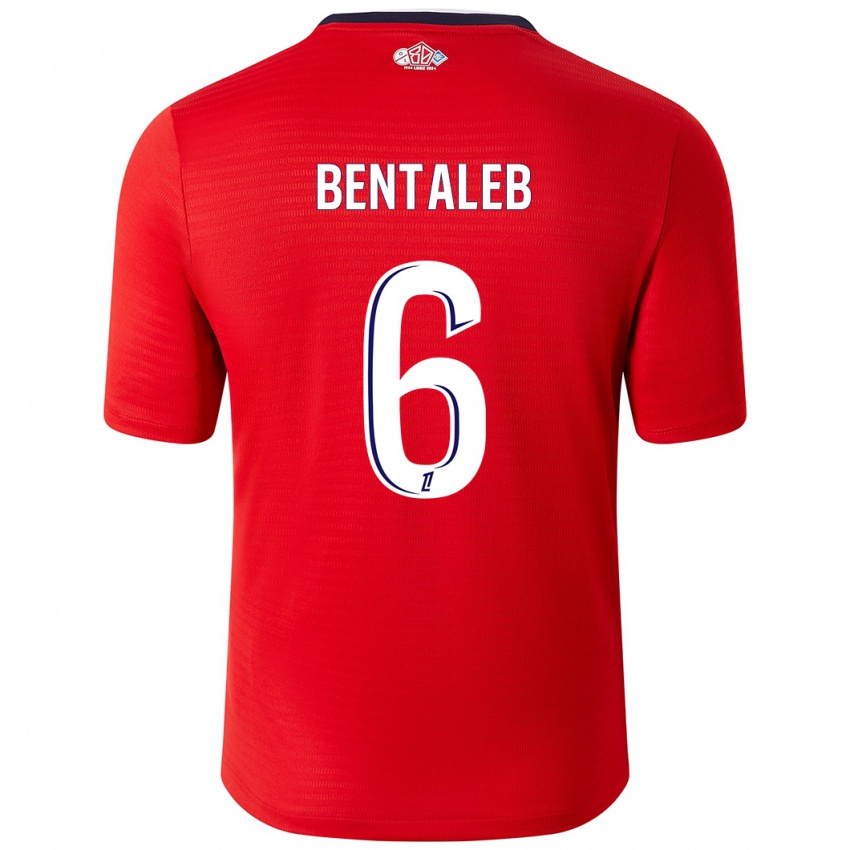 Niño Camiseta Nabil Bentaleb #6 Rojo Blanco 1ª Equipación 2024/25 La Camisa