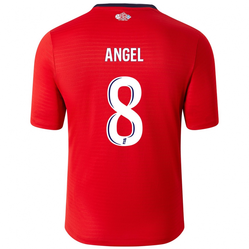 Niño Camiseta Angel Gomes #8 Rojo Blanco 1ª Equipación 2024/25 La Camisa