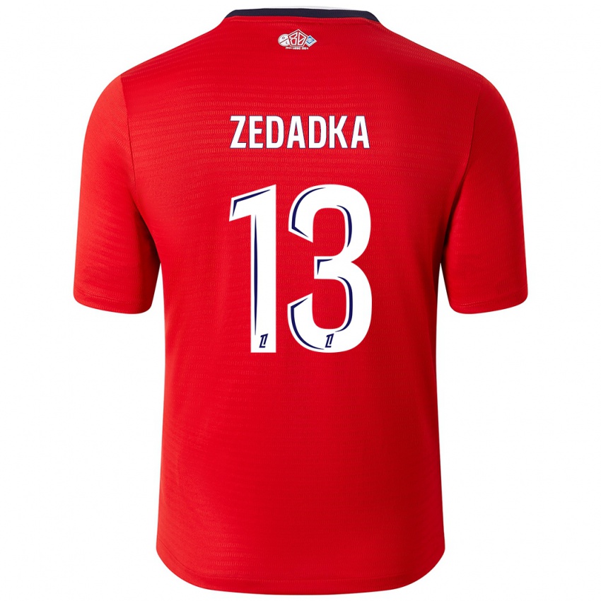 Niño Camiseta Akim Zedadka #13 Rojo Blanco 1ª Equipación 2024/25 La Camisa