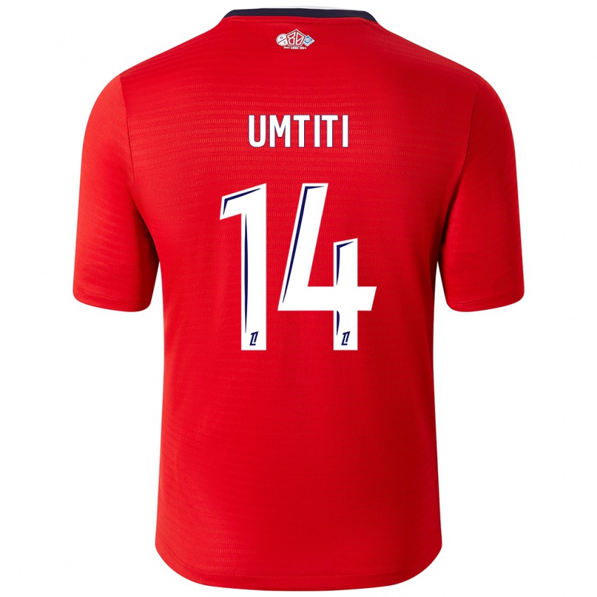 Niño Camiseta Samuel Umtiti #14 Rojo Blanco 1ª Equipación 2024/25 La Camisa