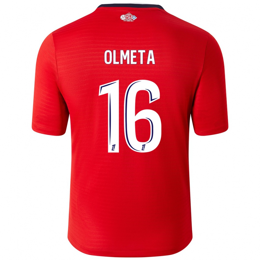 Niño Camiseta Lisandru Olmeta #16 Rojo Blanco 1ª Equipación 2024/25 La Camisa