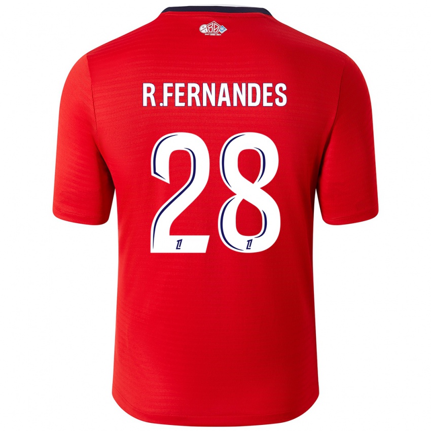 Niño Camiseta Rafael Fernandes #28 Rojo Blanco 1ª Equipación 2024/25 La Camisa