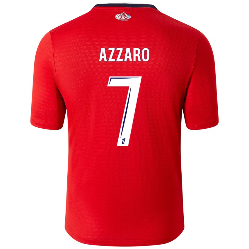 Niño Camiseta Lorena Azzaro #7 Rojo Blanco 1ª Equipación 2024/25 La Camisa