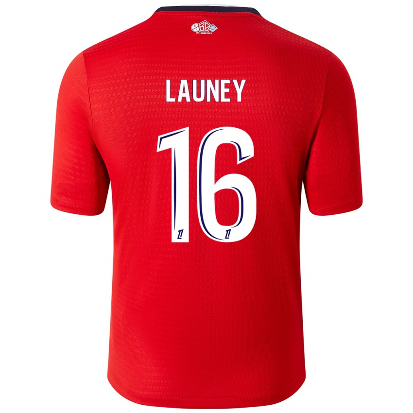 Niño Camiseta Elisa Launey #16 Rojo Blanco 1ª Equipación 2024/25 La Camisa