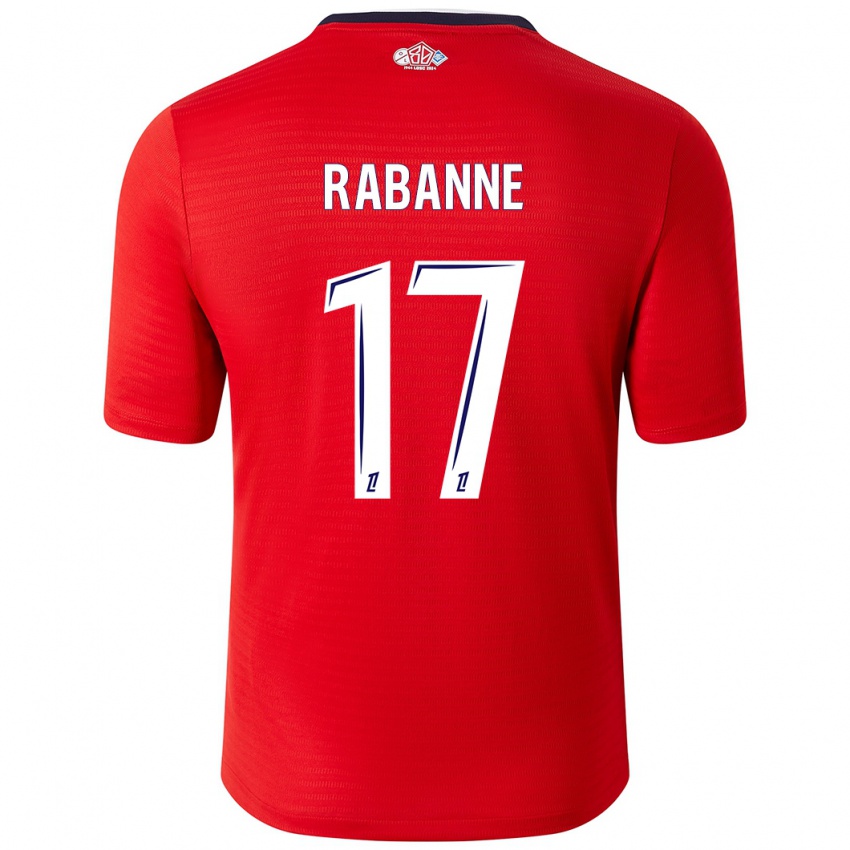 Niño Camiseta Julie Rabanne #17 Rojo Blanco 1ª Equipación 2024/25 La Camisa