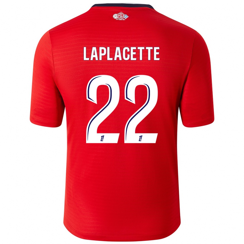 Niño Camiseta Tess Laplacette #22 Rojo Blanco 1ª Equipación 2024/25 La Camisa