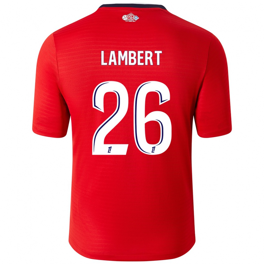 Niño Camiseta Anaïs Lambert #26 Rojo Blanco 1ª Equipación 2024/25 La Camisa