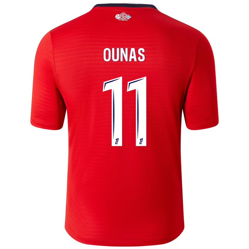 Niño Camiseta Adam Ounas #11 Rojo Blanco 1ª Equipación 2024/25 La Camisa