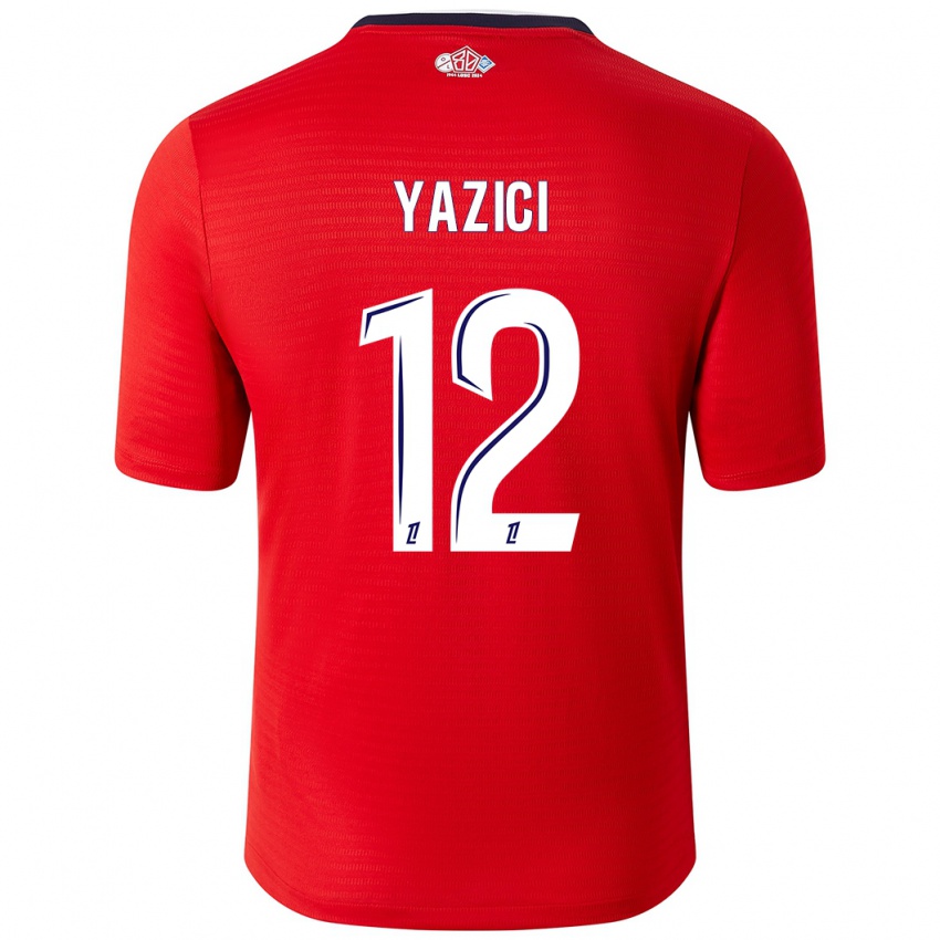 Niño Camiseta Yusuf Yazici #12 Rojo Blanco 1ª Equipación 2024/25 La Camisa