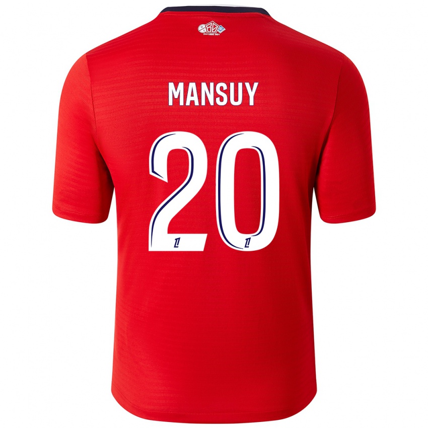 Niño Camiseta Heloise Mansuy #20 Rojo Blanco 1ª Equipación 2024/25 La Camisa