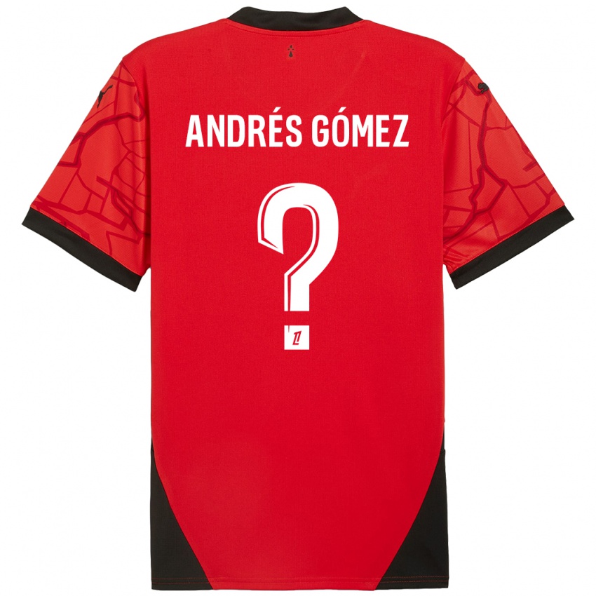 Niño Camiseta Carlos Andrés Gómez #0 Rojo Negro 1ª Equipación 2024/25 La Camisa