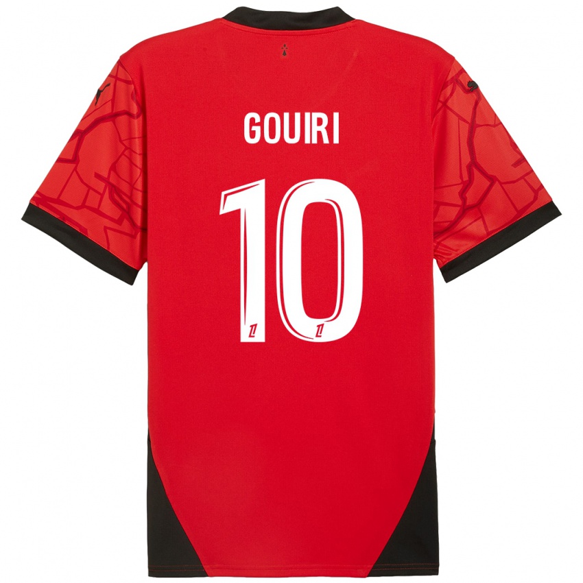 Niño Camiseta Amine Gouiri #10 Rojo Negro 1ª Equipación 2024/25 La Camisa