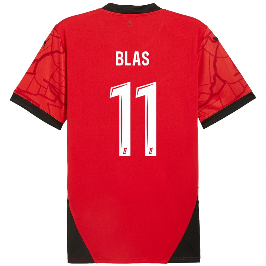 Niño Camiseta Ludovic Blas #11 Rojo Negro 1ª Equipación 2024/25 La Camisa