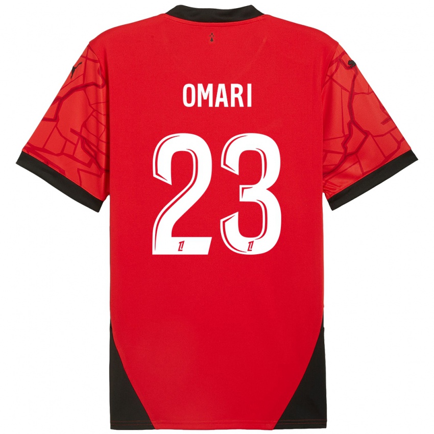 Niño Camiseta Warmed Omari #23 Rojo Negro 1ª Equipación 2024/25 La Camisa