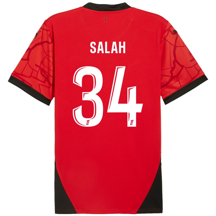 Niño Camiseta Ibrahim Salah #34 Rojo Negro 1ª Equipación 2024/25 La Camisa