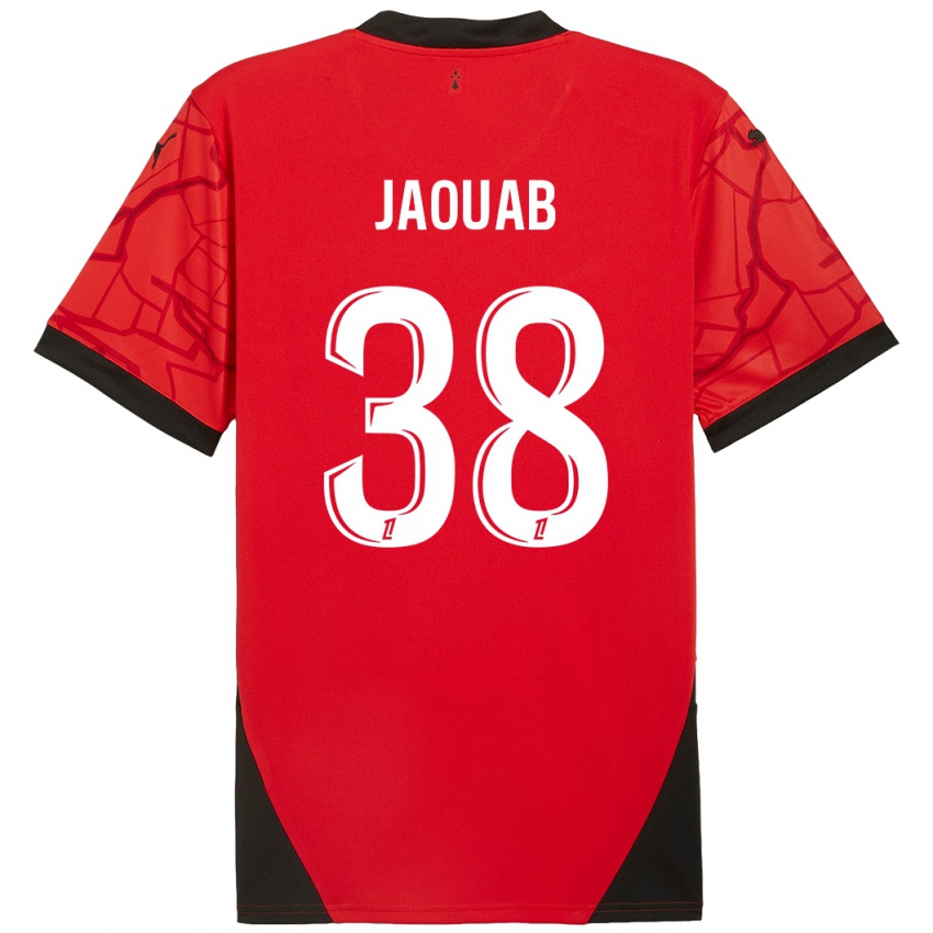 Niño Camiseta Mohamed Jaouab #38 Rojo Negro 1ª Equipación 2024/25 La Camisa