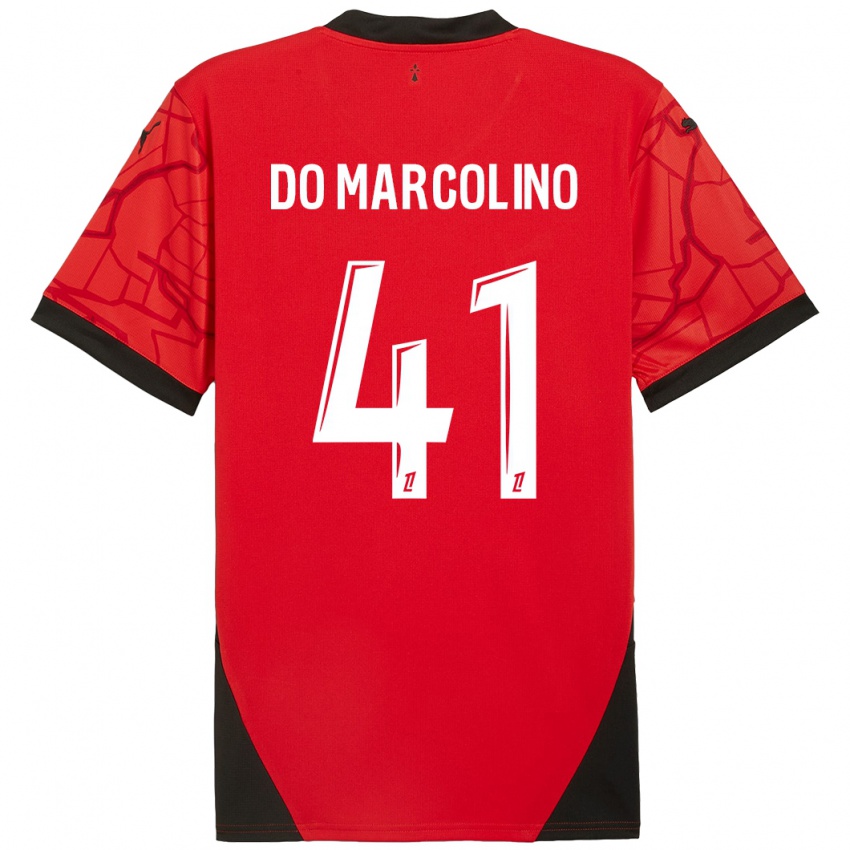 Niño Camiseta Alan Do Marcolino #41 Rojo Negro 1ª Equipación 2024/25 La Camisa