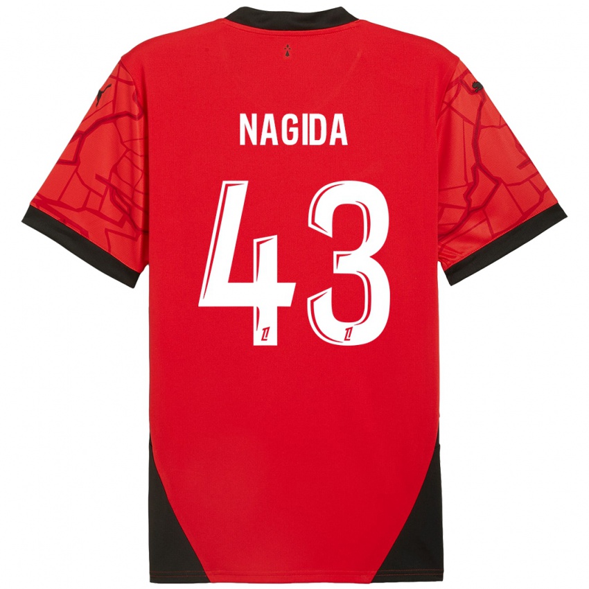 Niño Camiseta Mahamadou Nagida #43 Rojo Negro 1ª Equipación 2024/25 La Camisa