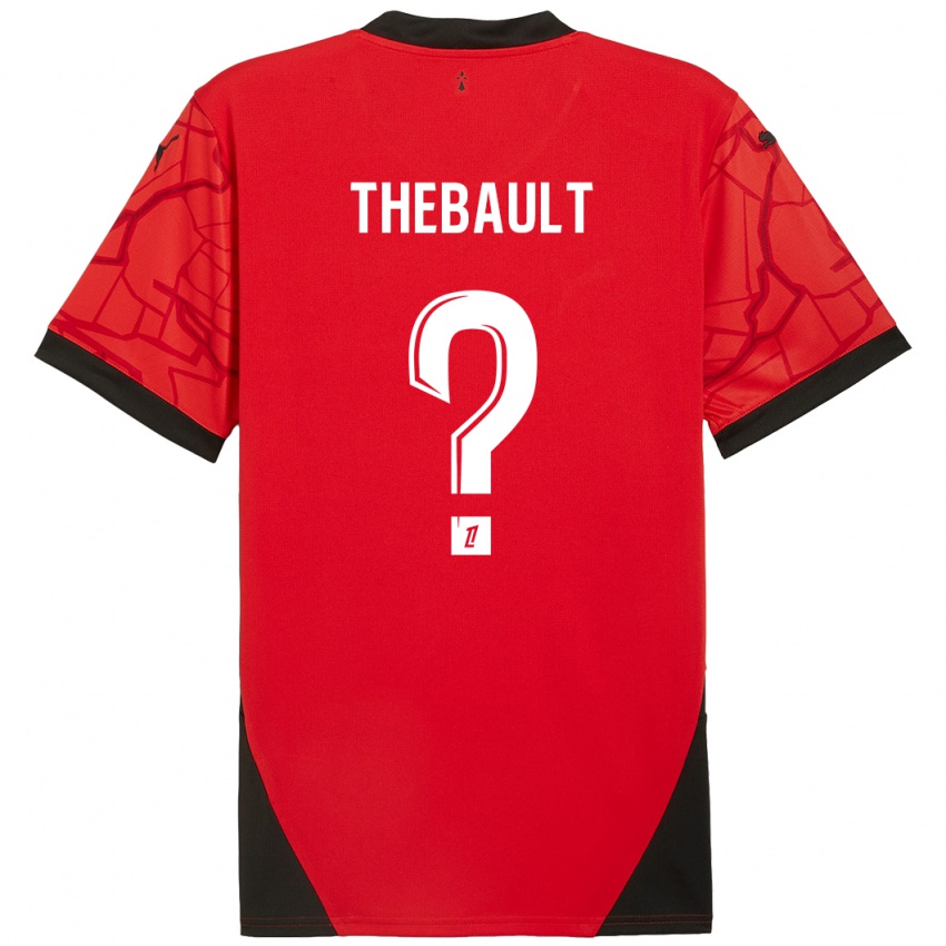 Niño Camiseta Yaël Thébault #0 Rojo Negro 1ª Equipación 2024/25 La Camisa