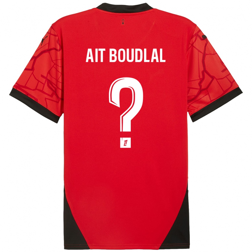 Niño Camiseta Abdelhamid Ait Boudlal #0 Rojo Negro 1ª Equipación 2024/25 La Camisa