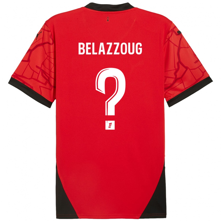 Niño Camiseta Kilian Belazzoug #0 Rojo Negro 1ª Equipación 2024/25 La Camisa