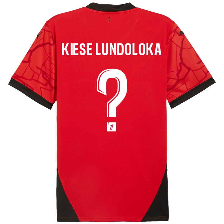 Niño Camiseta Jeanslor Kiese Lundoloka #0 Rojo Negro 1ª Equipación 2024/25 La Camisa