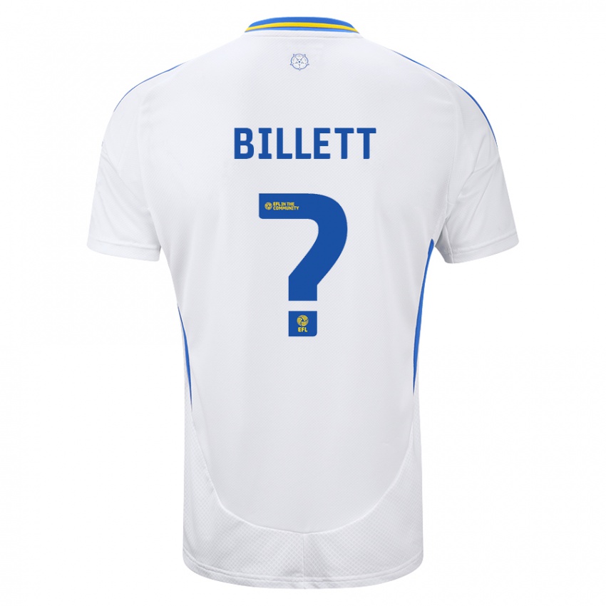 Niño Camiseta Joe Billett #0 Blanco Azul 1ª Equipación 2024/25 La Camisa