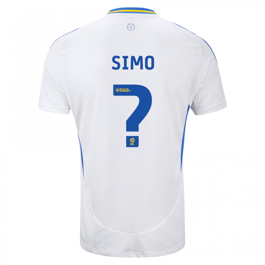 Niño Camiseta Elton Simo #0 Blanco Azul 1ª Equipación 2024/25 La Camisa