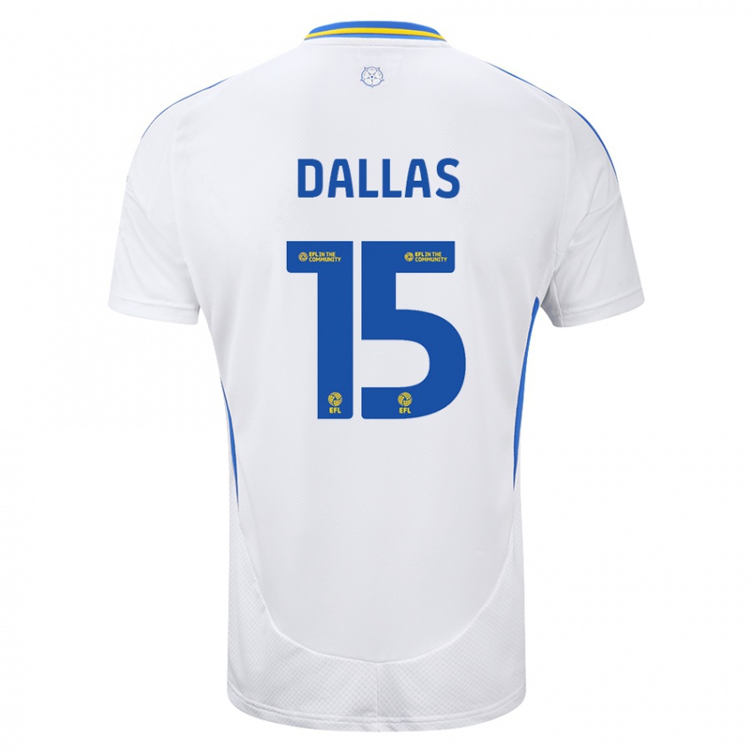 Niño Camiseta Stuart Dallas #15 Blanco Azul 1ª Equipación 2024/25 La Camisa