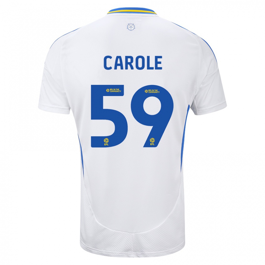 Niño Camiseta Keenan Carole #59 Blanco Azul 1ª Equipación 2024/25 La Camisa