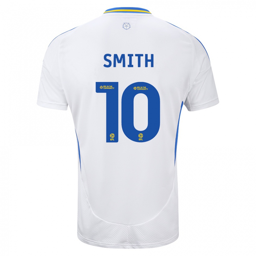 Niño Camiseta Kathryn Smith #10 Blanco Azul 1ª Equipación 2024/25 La Camisa