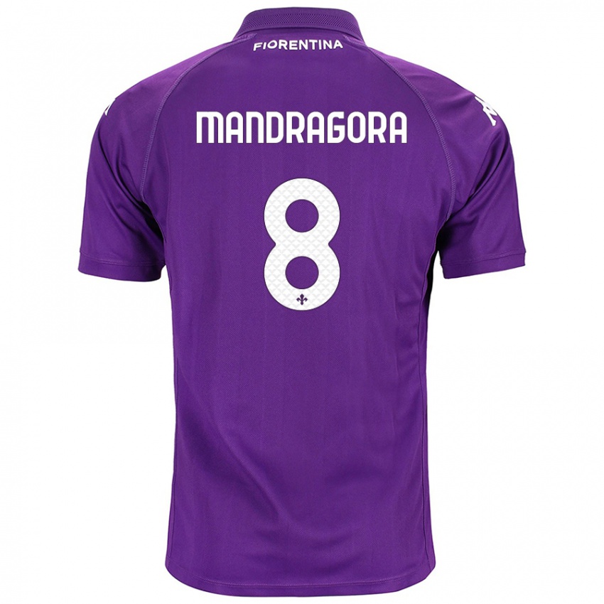 Niño Camiseta Rolando Mandragora #8 Morado 1ª Equipación 2024/25 La Camisa