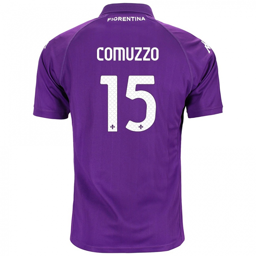 Niño Camiseta Pietro Comuzzo #15 Morado 1ª Equipación 2024/25 La Camisa