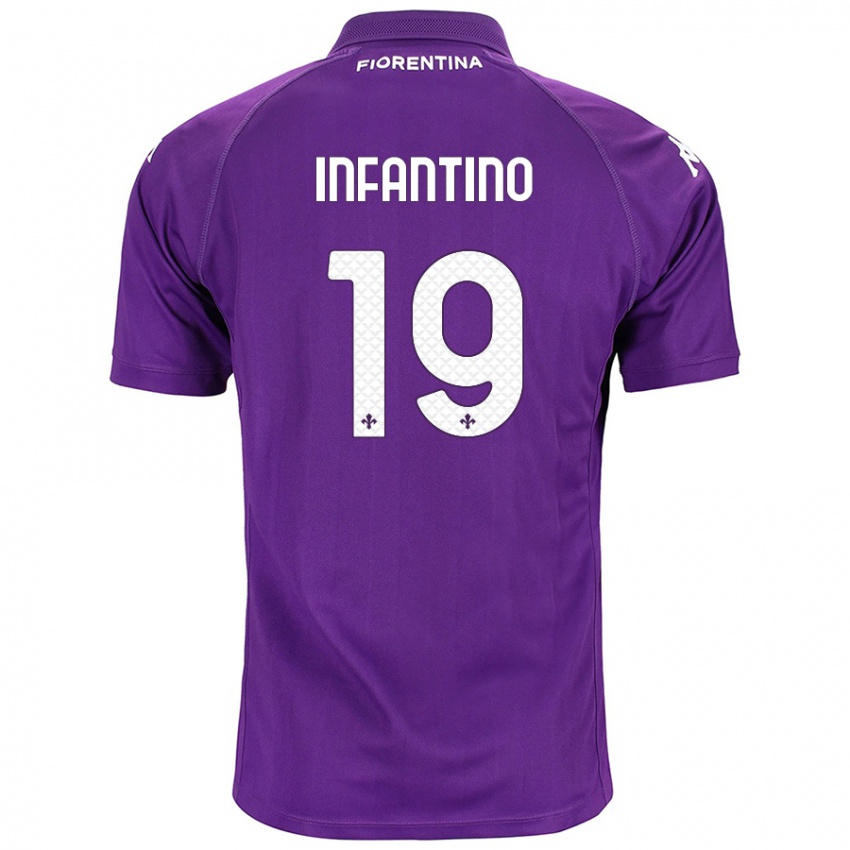 Niño Camiseta Gino Infantino #19 Morado 1ª Equipación 2024/25 La Camisa