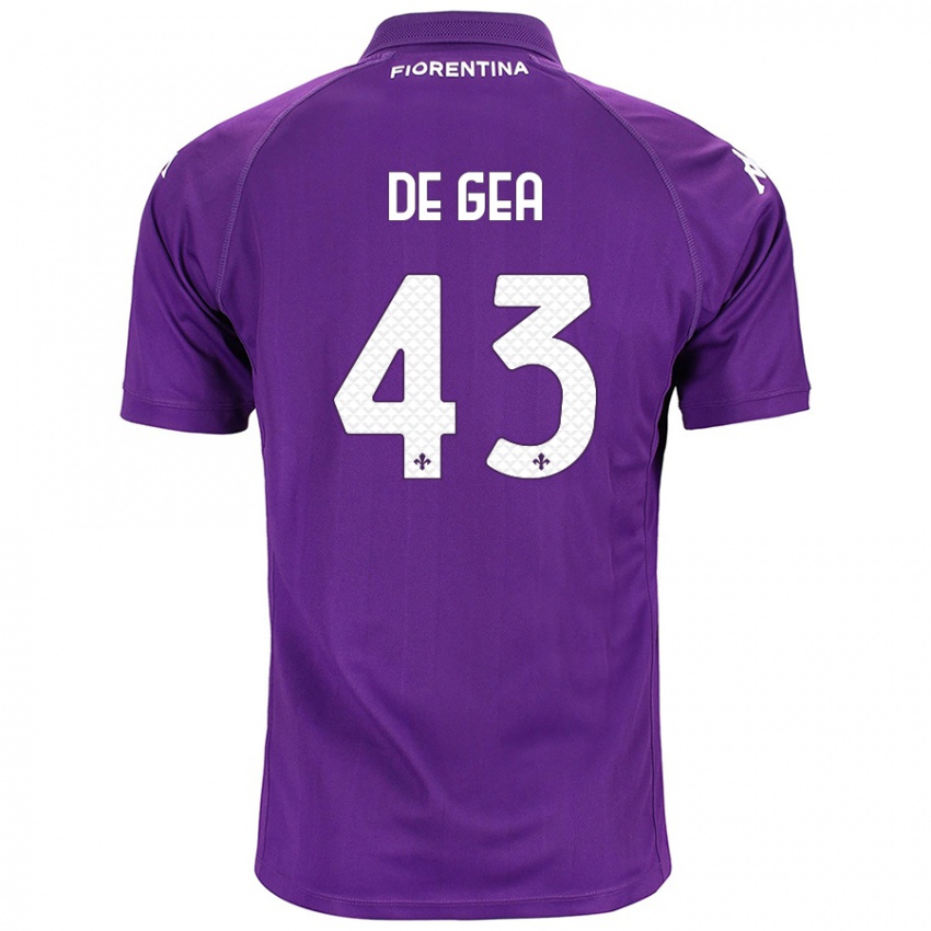 Niño Camiseta David De Gea #43 Morado 1ª Equipación 2024/25 La Camisa