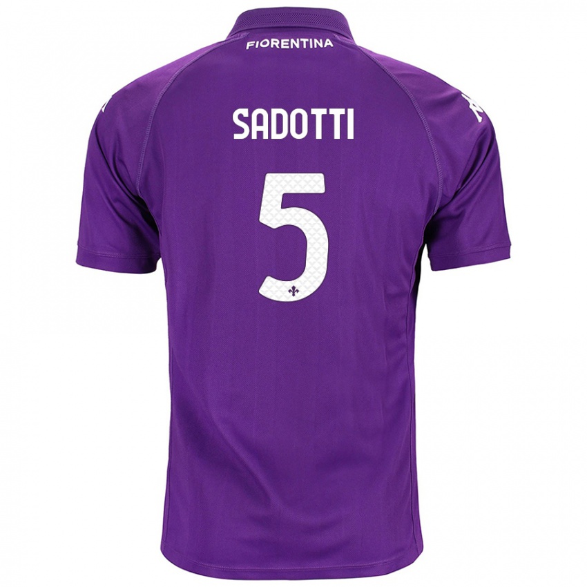 Niño Camiseta Edoardo Sadotti #5 Morado 1ª Equipación 2024/25 La Camisa