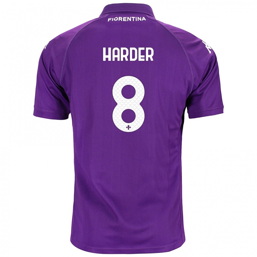 Niño Camiseta Jonas Harder #8 Morado 1ª Equipación 2024/25 La Camisa