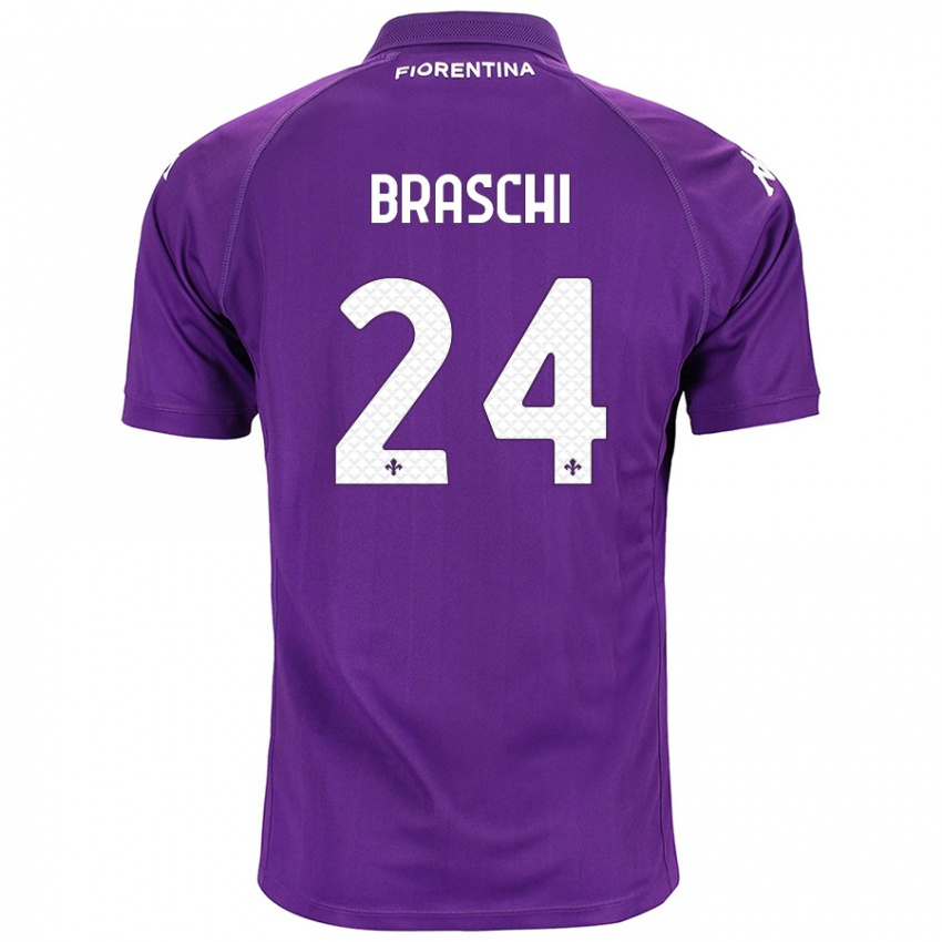 Niño Camiseta Riccardo Braschi #24 Morado 1ª Equipación 2024/25 La Camisa