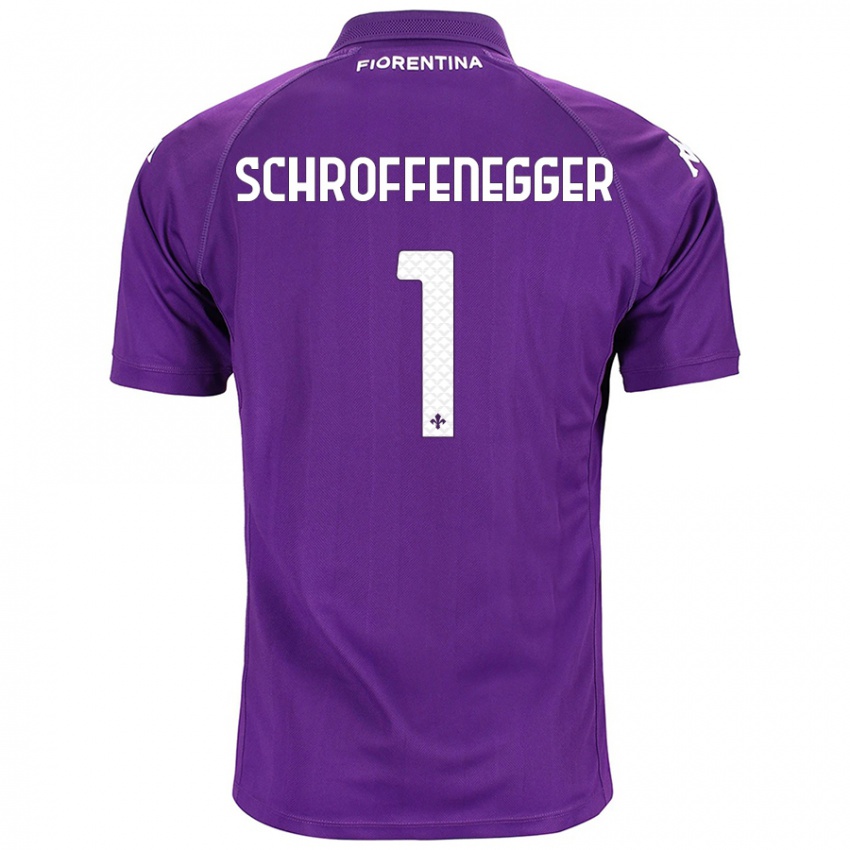 Niño Camiseta Katja Schroffenegger #1 Morado 1ª Equipación 2024/25 La Camisa